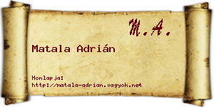 Matala Adrián névjegykártya